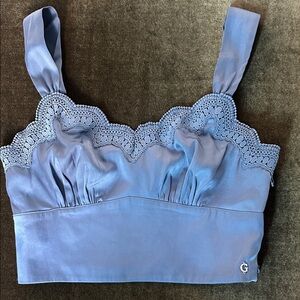 Guess Blue Satin Top